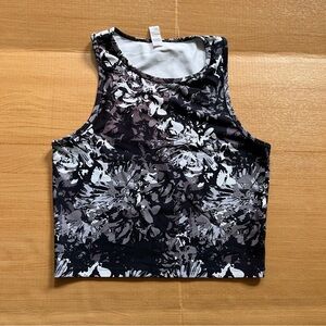 Balance Collection Black and White Floral Tank Top
